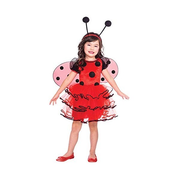 amscan- Ladybird 3-4 Years Déguisement, Girls, 9904184, Rouge et Noir - Version Anglaise