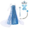 Raveparty Elsa Robe Elsa Costume Fille Robe Elsa Robe Fille pour Noël Carnaval Halloween Anniversaire Fête