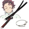 Épée De Samouraï Tueur De Démons Katana Epée Kamado Tanjiro Cosplay 75cm/100cm Lame De Bambou Jouets Epées Anime Armes Props 