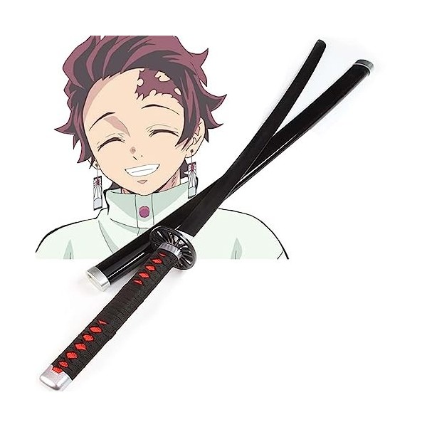 Épée De Samouraï Tueur De Démons Katana Epée Kamado Tanjiro Cosplay 75cm/100cm Lame De Bambou Jouets Epées Anime Armes Props 