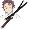 Épée De Samouraï Tueur De Démons Katana Epée Kamado Tanjiro Cosplay 75cm/100cm Lame De Bambou Jouets Epées Anime Armes Props 