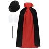 JanJean Costume Magicien Enfants Deguisement Sorcier Mage Tenue Halloween Manteau Cape + Baguette Magique + Chapeau + Gant 5-