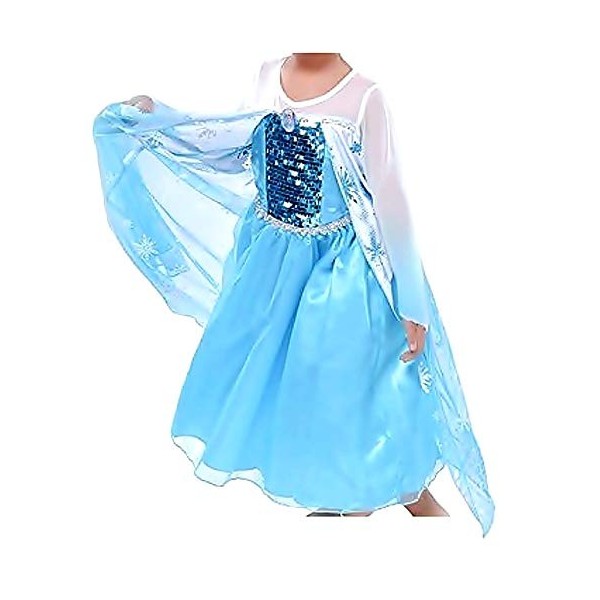 Costume elsa - fille - bicolore - halloween - carnaval - taille 120-3/4 ans - idée cadeau originale frozen