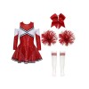 TSSOE Uniforme de Pompom Girl Fille Déguisement Pompom Girls Fille Ensemble Cosplay Costume Dansewear Musical 5-16 Ans A Roug