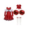 TSSOE Uniforme de Pompom Girl Fille Déguisement Pompom Girls Fille Ensemble Cosplay Costume Dansewear Musical 5-16 Ans A Roug