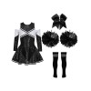 TSSOE Uniforme de Pompom Girl Fille Déguisement Pompom Girls Fille Ensemble Cosplay Costume Dansewear Musical 5-16 Ans A Roug