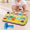 F Fityle Pounding Bench Toy Réflexes Comptage Montessori Education Classic Pound Bench Toy Jeu de martelage pour Party Favor 