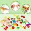 Lot de 30 jouets de coupe pour tout-petits - Jeu de rôle comprenant des fruits et légumes, un panier de rangement, un couteau