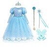 MYRISAM Filles Déguisement Robe Reine des Neiges Princesse Elsa Costume de Carnaval Halloween Cosplay Noël Robe de Soirée Cér