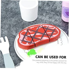 Toyvian 1 Jeu Vaisselle De Simulation Jouet Alimentaire pour Enfants Jouet Éducatif pour Enfants Faux Jouet De Steak Batterie