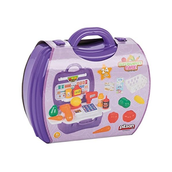 Pilsan Caisse de supermarché Jouet 03563 Caisse Aliments de Jeu Panier dachat, Coloris:Violet