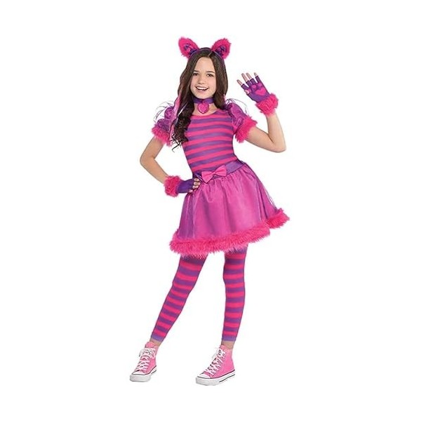 Applysu Costume de chat Cheshire pour fille Halloween, fête habillée et jeu de rôle cosplay