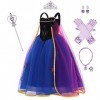 IBTOM CASTLE Robe Costume Petites Filles Princesse Elsa Déguisement Anna Reine des Neiges Costume Déguisement Robe Soirée Cér