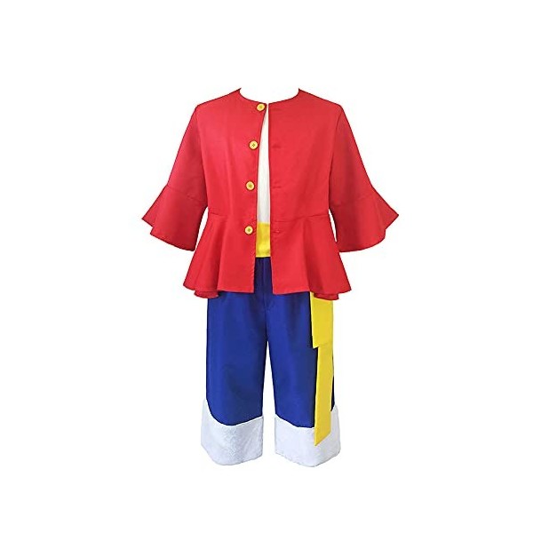 Monkey D. Luffy Costume Cosplay Costume dAnime Uniforme Halloween Carnaval Cosplay Singe D. Luffy Chemise et pantalon avec c