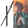 Épée DAnime Japonaise En Bois Katana Demon Slayer Kamado Tanjiro Cosplay Épée De Samouraï Anime Épée En Bois 76cm/104cm Kata