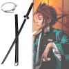 Épée DAnime Japonaise En Bois Katana Demon Slayer Kamado Tanjiro Cosplay Épée De Samouraï Anime Épée En Bois 76cm/104cm Kata