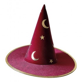 Ginger Ray Girls Burgundy Velvet Magicians Hat for Halloween Costume Parties