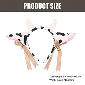 LALAFINA Ensemble Oreilles Et Queue de Vache Accessoires pour Costumes de Vache en Peluche Oreilles danimaux dHalloween et 