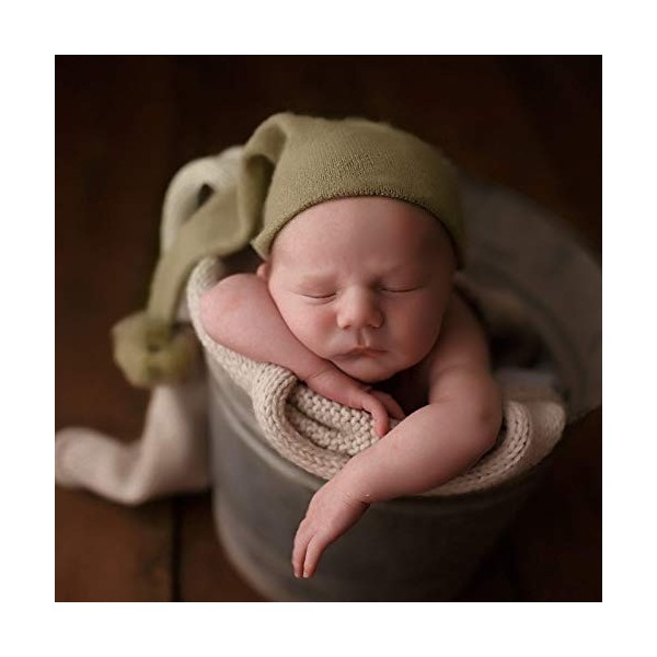 Zerodis Couverture daccessoires de photographie de bébé denfant en bas âge, nouveau-né Crochet casquette Costume décoration