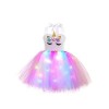 YiZYiF Enfant Fille Déguisement Licorne Sirène Robe Princesse Tutu Jupe avec Lumineuse LED Cosplay Costume Halloween Carnaval