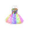 YiZYiF Enfant Fille Déguisement Licorne Sirène Robe Princesse Tutu Jupe avec Lumineuse LED Cosplay Costume Halloween Carnaval