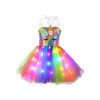 YiZYiF Enfant Fille Déguisement Licorne Sirène Robe Princesse Tutu Jupe avec Lumineuse LED Cosplay Costume Halloween Carnaval