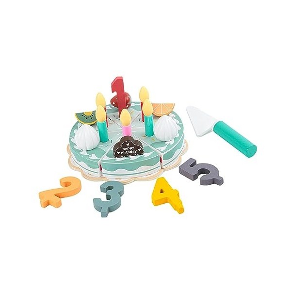 Perfeclan Jouet de gâteau danniversaire pour Enfants avec Bougies Accessoires de Fruits gâteau danniversaire Playset Enfant