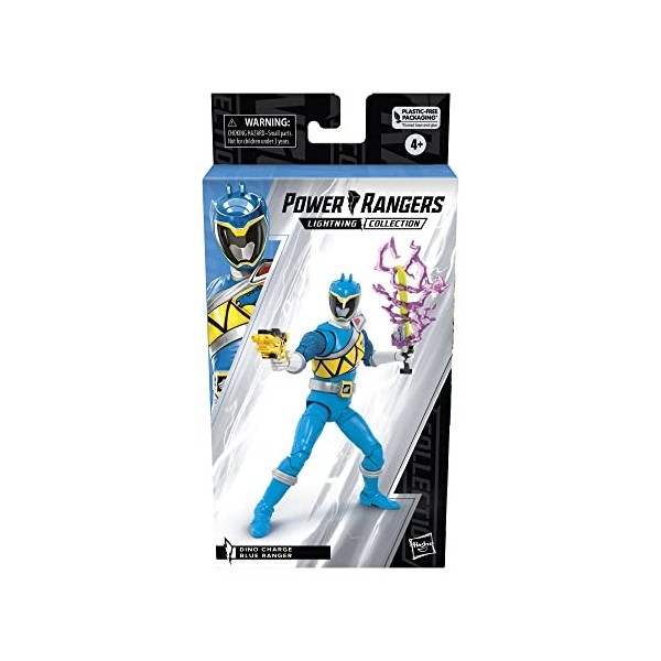 Power Rangers Lightning Collection, Figurine Ranger Bleu Dino Charge de 15 cm