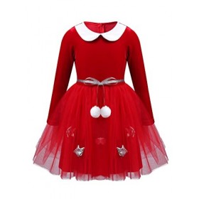 Alvivi Enfant Fille Robe De Noël Déguisement Princesse Noël Robe Costume Mère Noël Et Chapeaux Robe Tenue Soirée Partie Fête 