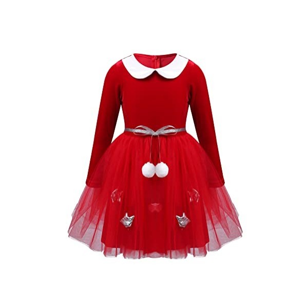 Alvivi Enfant Fille Robe De Noël Déguisement Princesse Noël Robe Costume Mère Noël Et Chapeaux Robe Tenue Soirée Partie Fête 