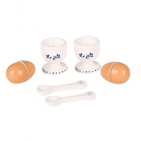 MaMaMeMo 85451&nbsp;pour Enfant Petit Déjeuner en Bois Roleplay Coquetiers Lot Accessoire de Cuisine Idéal pour Filles et garçons 