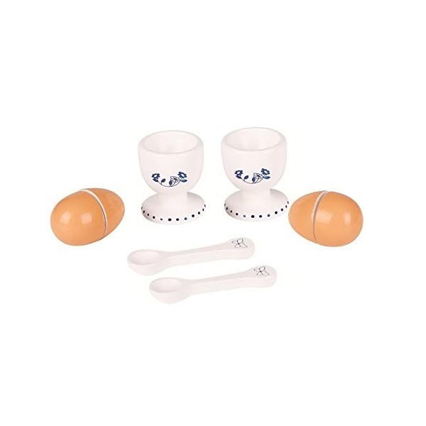 MaMaMeMo 85451 pour Enfant Petit Déjeuner en Bois Roleplay Coquetiers Lot Accessoire de Cuisine Idéal pour Filles et garçons 