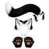 F Fityle Anime Cat Costume Animal et Tail Set Jouets Chaton en Peluche pour Cosplay Fancy Dress, Noir