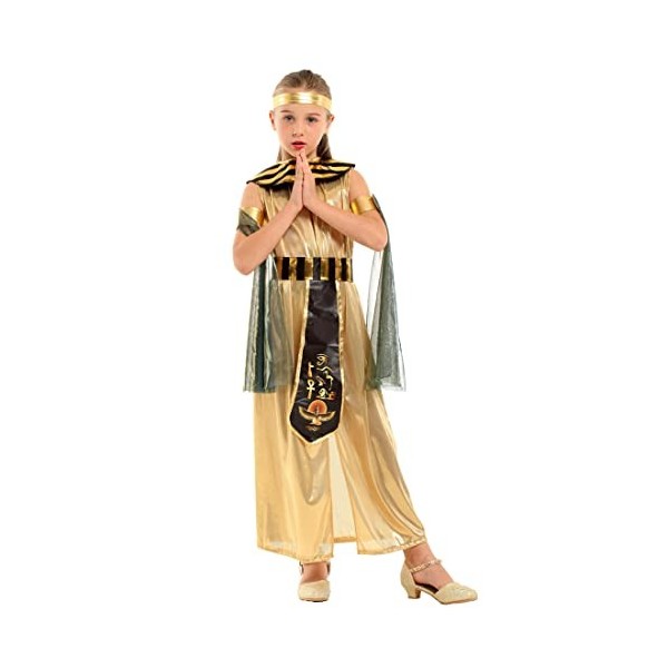 SELORE Costume de Carnaval Fille Egyptienne 4-6 Ans Princesse Enfant Cosplay（4-6 ans