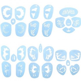Pochoir de peinture du visage 6 styles/kit DIY réutilisable PET Stencils for Face Painting Tattoo Pochoirs pour carnaval, fêt