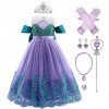 Deguisement Robe Princesse Ariel Costume de Sirène pour Enfant Fille, Robe Ariel la petite sirene avec Accessoires, Enfants C