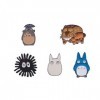 Amasukami Lot de 5 badges de chat avec personnages animés, Small, Métal, Pas de gemme