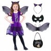 Halloween Déguisement Chauve Souris Fille 3 4 ans Enfant Costume Chauve Souris Robe Sorcière Fille Deguisement Vampire Enfant