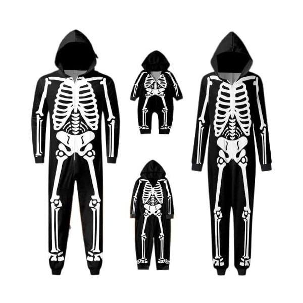 Fulidngzg Costume dHalloween pour enfant garçon et homme - Body pour femme - Costume dHalloween - Fermeture éclair - Famill