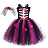 IMEKIS Enfant Filles Mariée Zombie Déguisement Halloween Fantaisie Corpse Squelette Robe Tutu Mariée Vampire Fantôme Déguisem