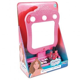 FASHION MAQUILLAGE - Miroir Lumineux et Maquillage - Accesoires de Maquillage - 258010 - Rose - Plastique - Jeu pour Enfant -