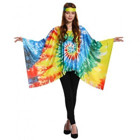 SEA HARE Femmes 60 s Hippie vêtements Mode Hippie Cape Bleu 
