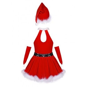 IEFIEL Déguisement Noël Elfe Enfant Fille Noël Lutin Robe de Princesse Cérémonie et Chapeau Noël Ensemble Costume Nouvel An N