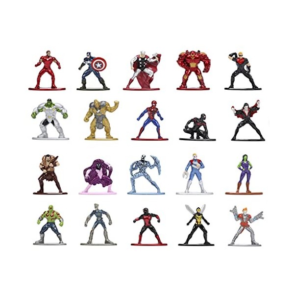 Jada Toys Lot de 20 nanofigs Marvel Wave 6, 253225018, Multicolore