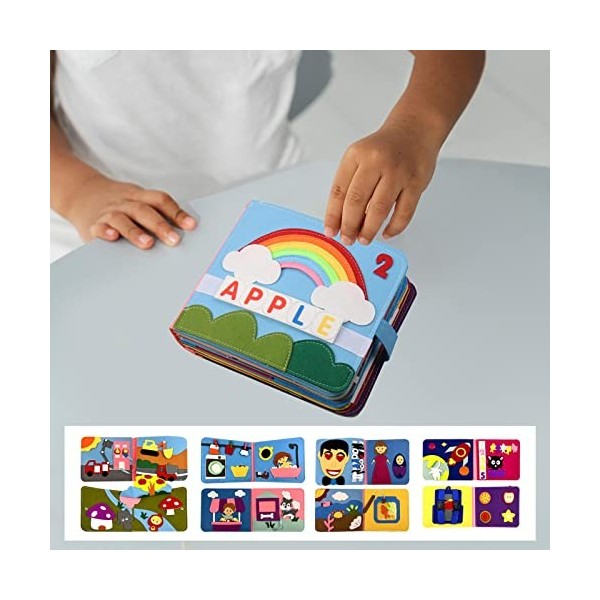 MagiDeal Montessori Story Cloth Book Learning Toy Développer Les compétences de Base