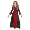 FIESTAS GUIRCA Déguisement Comtesse Vampire - Robe Longue Elégante Rouge Et Noire Pour Fille 10-12 Ans