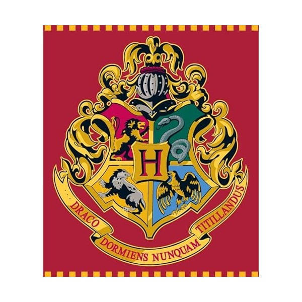 SaoTi Couverture Coralina Harry Potter 120 x 150 cm, bouclier, personnages, différents modèles et couleurs bouclier fond rou