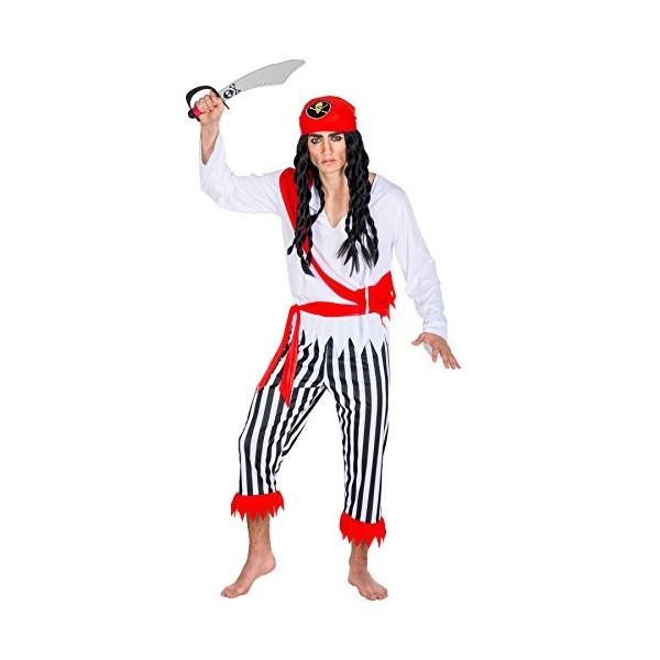 TecTake dressforfun Déguisement pour homme Capitaine pirate | costume + foulard triangulaire & lien | corsaire costume carnav