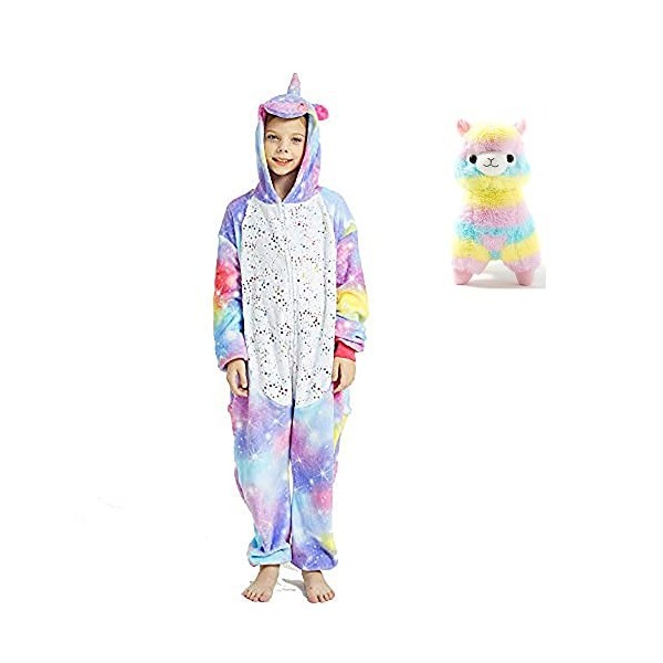 Enfants Licorne Onesie Pyjamas Flanelle One Piece Costume Filles Cadeau Cosplay Halloween Outfit Homewear