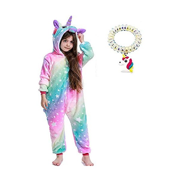 Enfants Licorne Onesie Pyjamas Flanelle One Piece Costume Filles Cadeau Cosplay Halloween Outfit Homewear